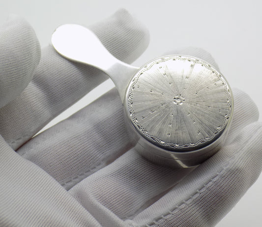 Vintage Italian Handmade Genuine Silver .800 Quirky Pill Snuff Trinket Box