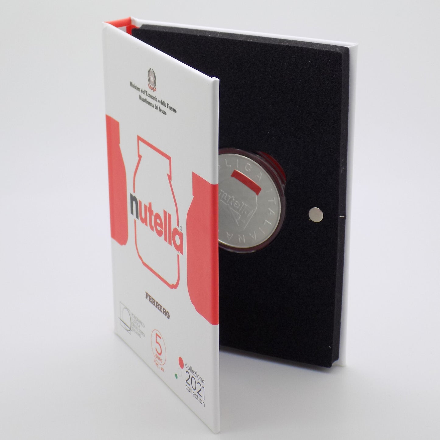 €5 2021 Italy Nutella ® Sterling Silver 925 Coin Red Version Italian Excellence