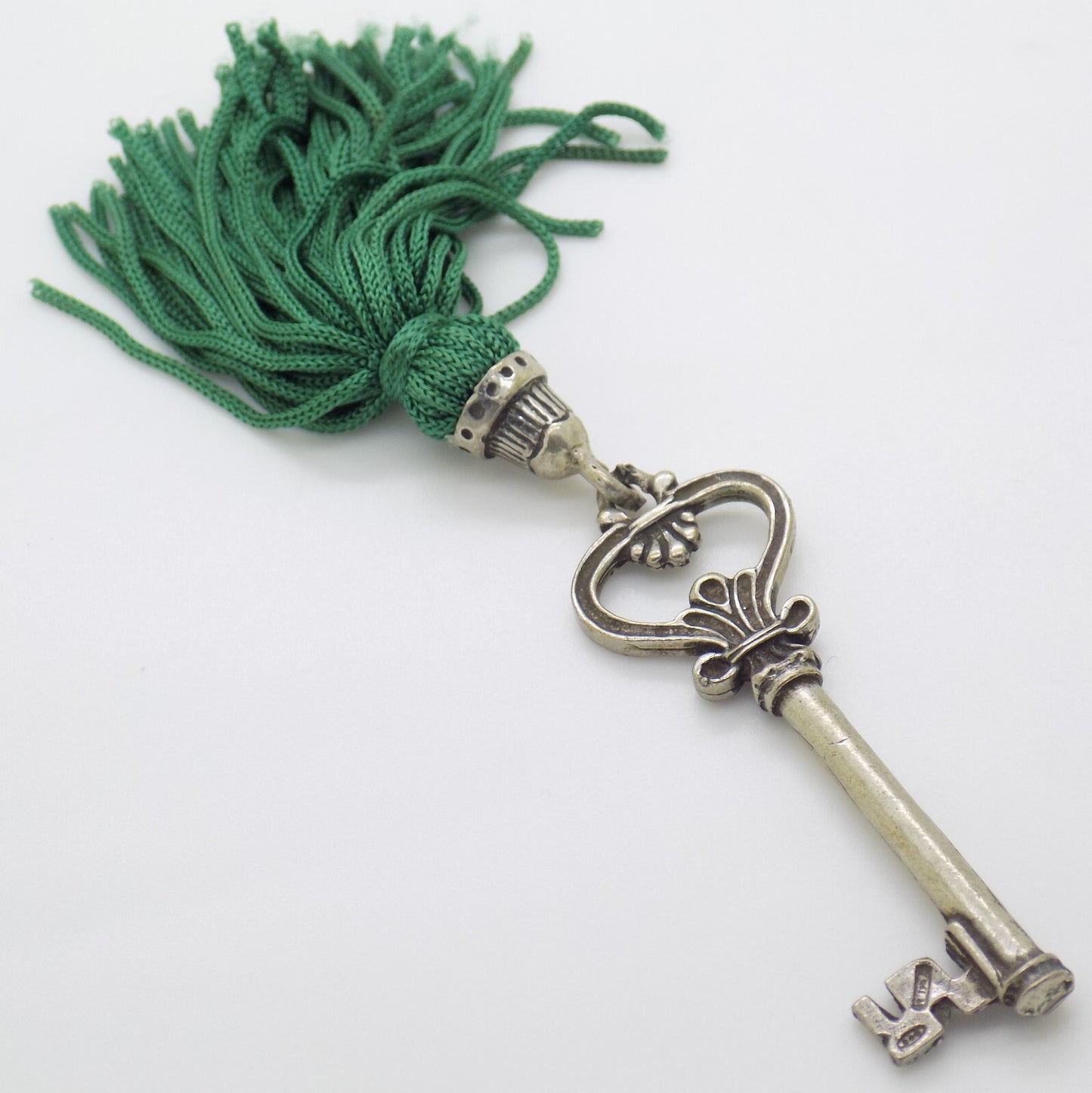 Vintage Italian Handmade Genuine Silver 800 Secret Key Drawer LIFE SIZE & Tassel