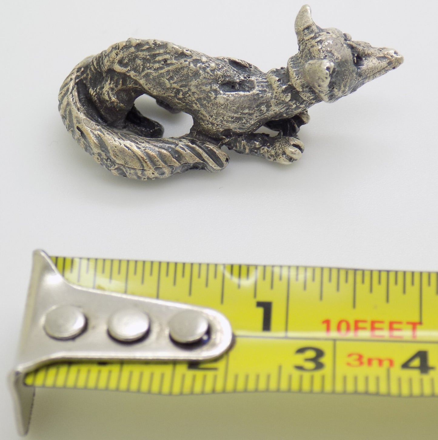 Vintage Italian Handmade Genuine Silver .800 Weasel Rare Figurine Miniature