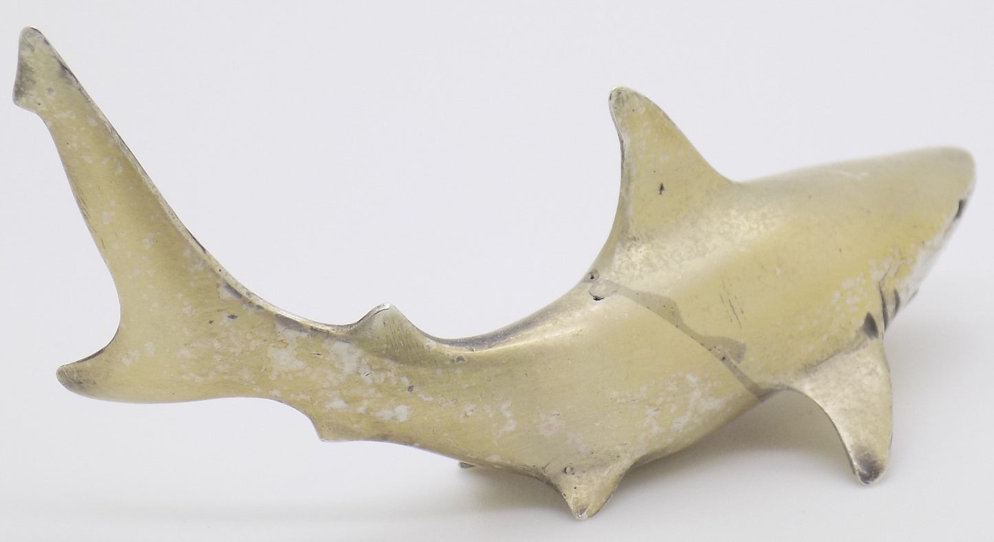 Vintage Italian Handmade Silver 800 Shark Large Detailed Sealife Figurine