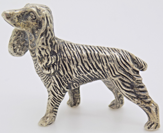 Vintage Italian Handmade Genuine Silver 1950s Dog RARE Large Figurine