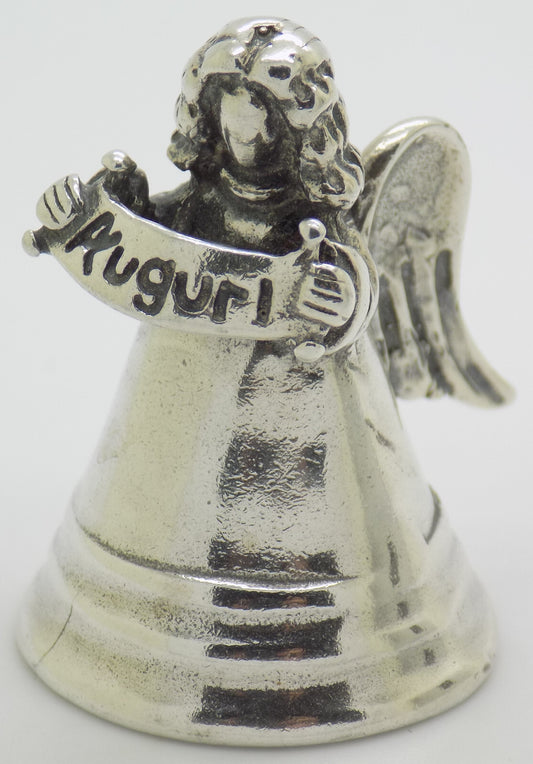 Vintage Italian Handmade Sterling Silver 925 Christmas Decoration Angel Bell