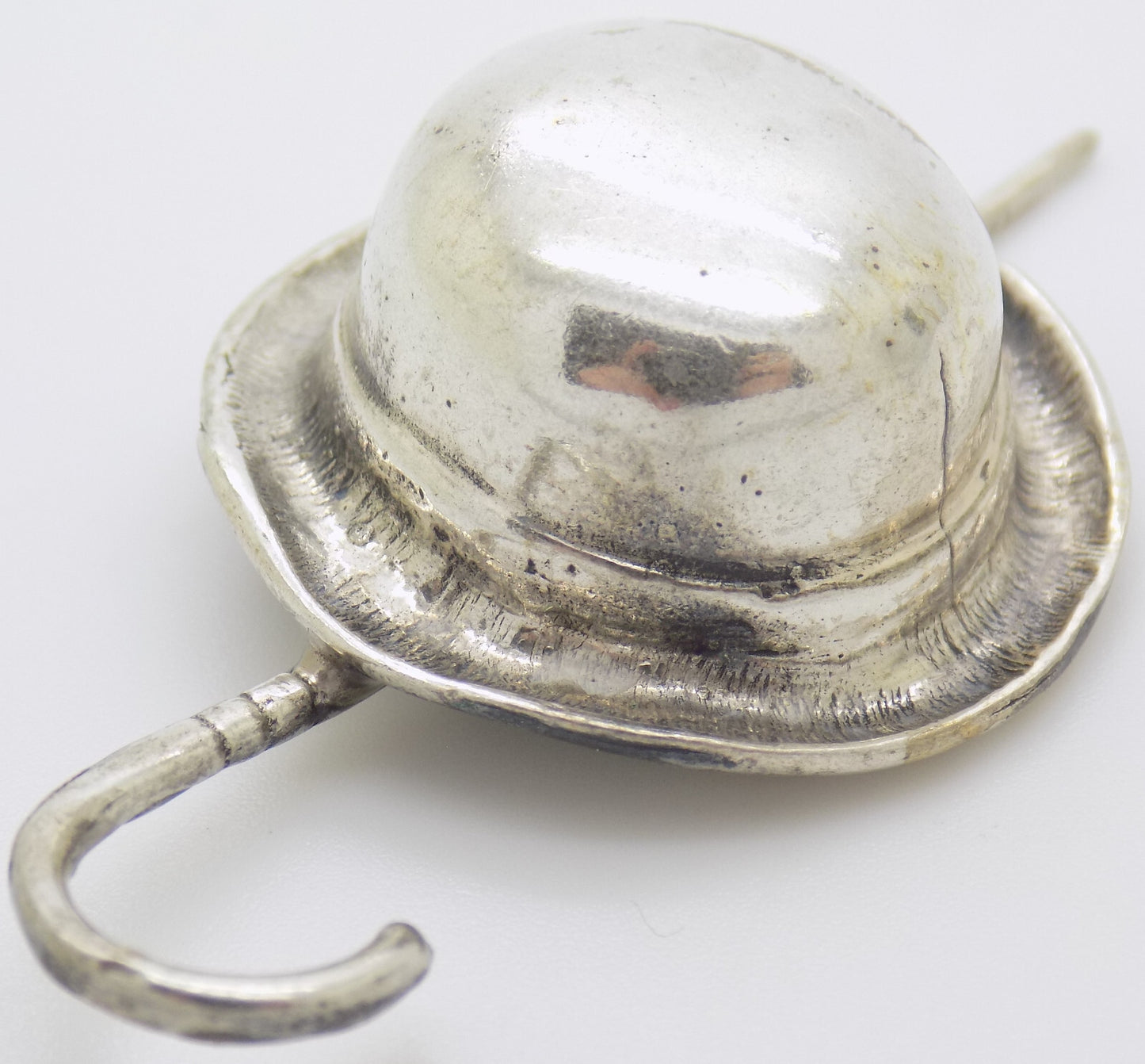 Vintage Italian Handmade Genuine Silver .800 Top Hat & Stick Figurine Miniature