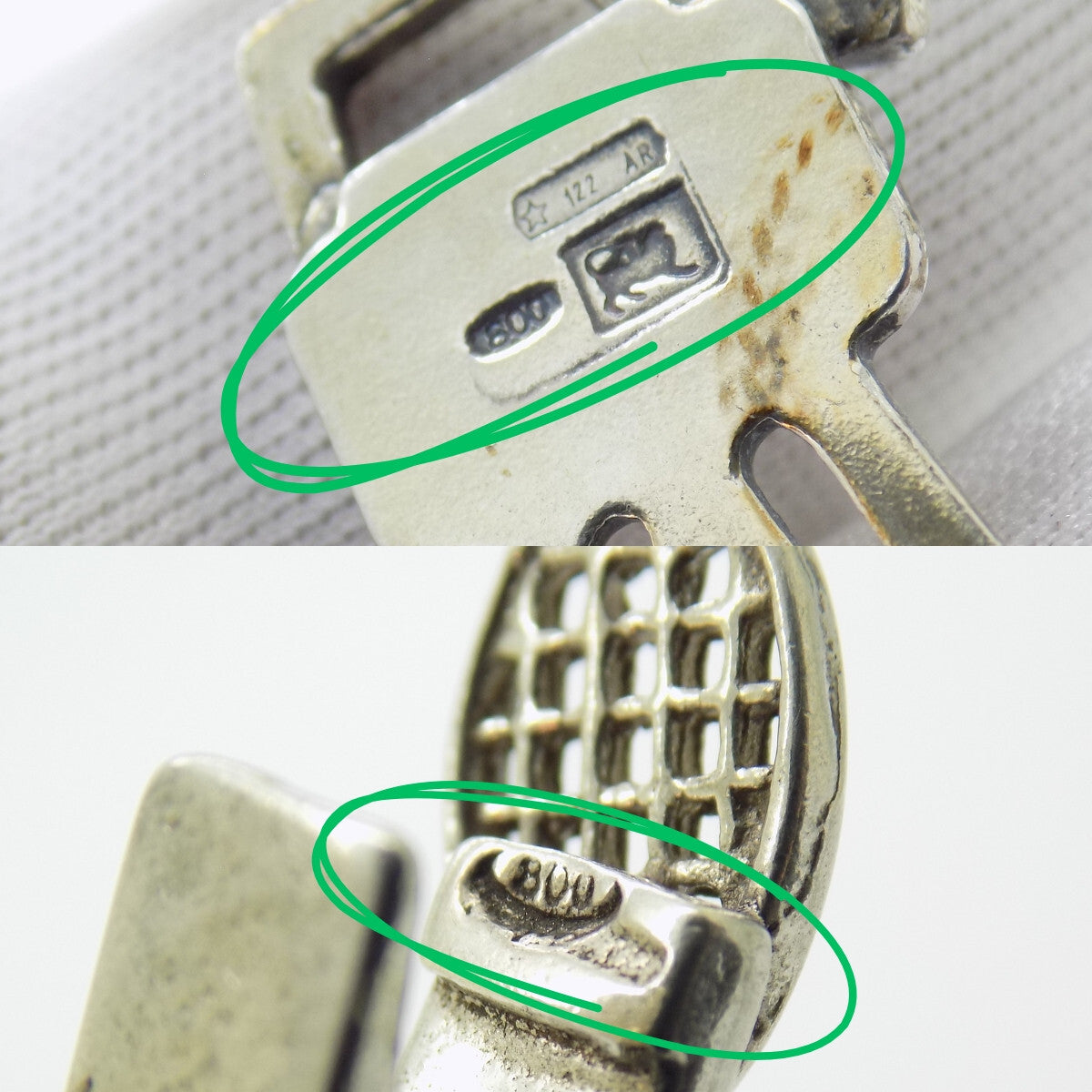 2 x Vintage Italian Handmade Genuine Silver .800 RARE Tennis Themed Bookmarks