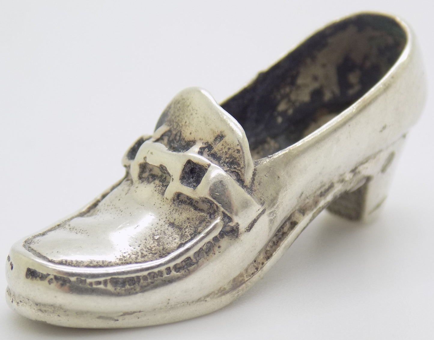 Vintage Italian Silver Woman Shoe Figurine Handmade Miniature 800 Silver Collect