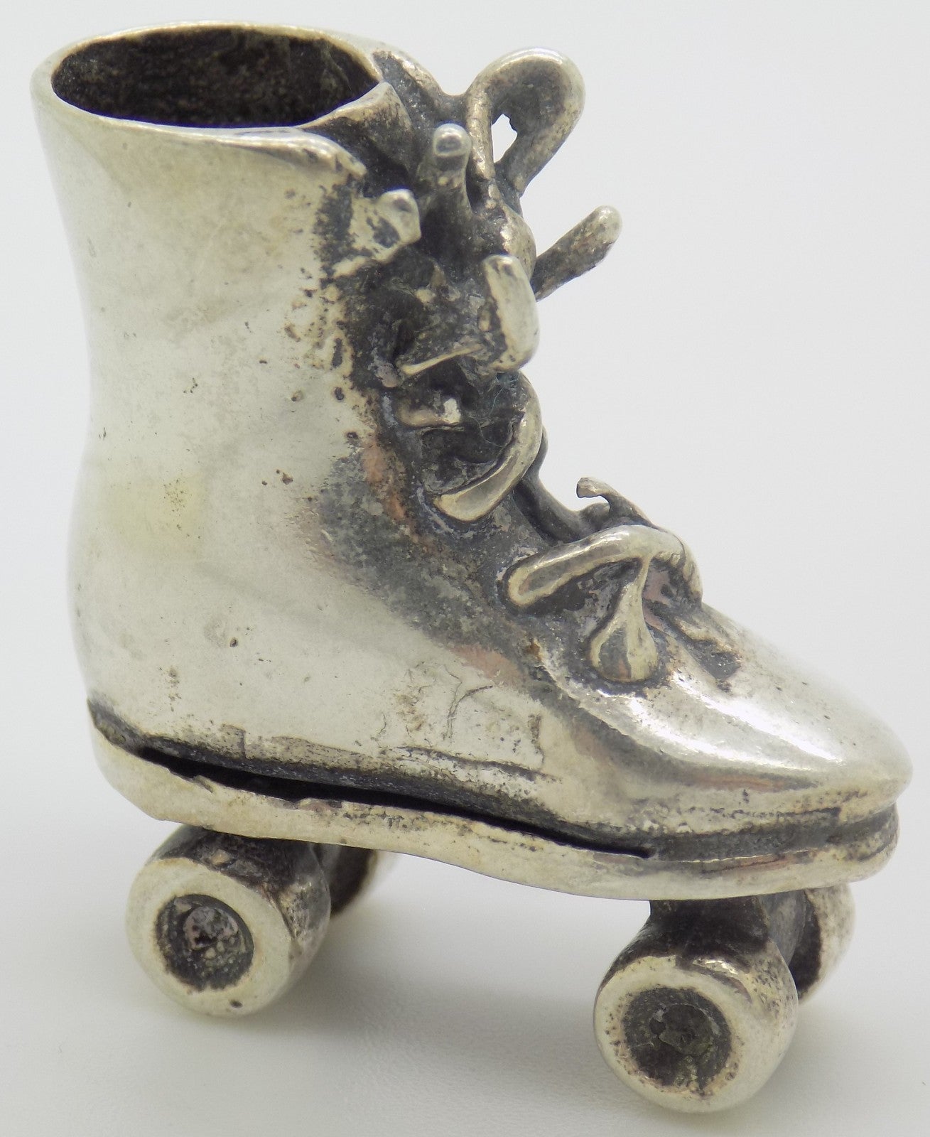 Vintage Italian 800 Silver Roller Skate Dollhouse Miniature Figurine Rare 1970s