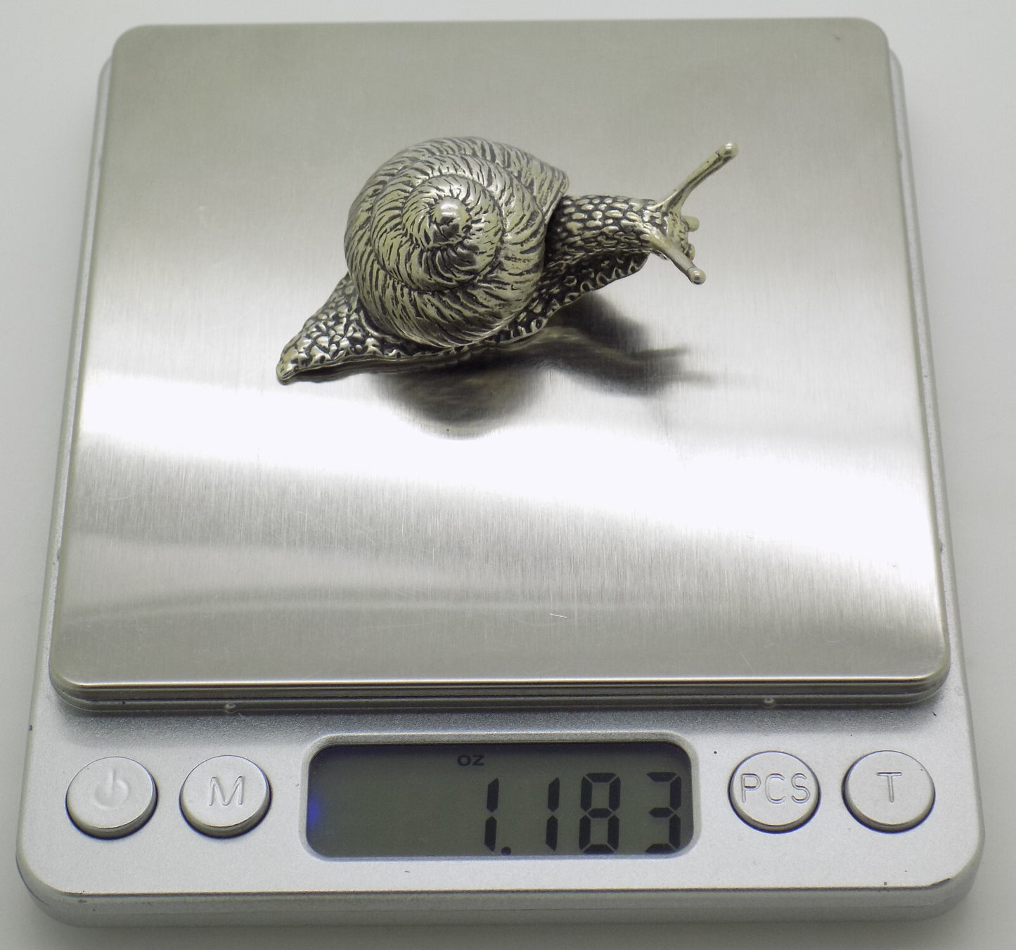 Vintage Italian 800 Silver REAL LIFE Size Snail Figurine Varese Detailed 1980s