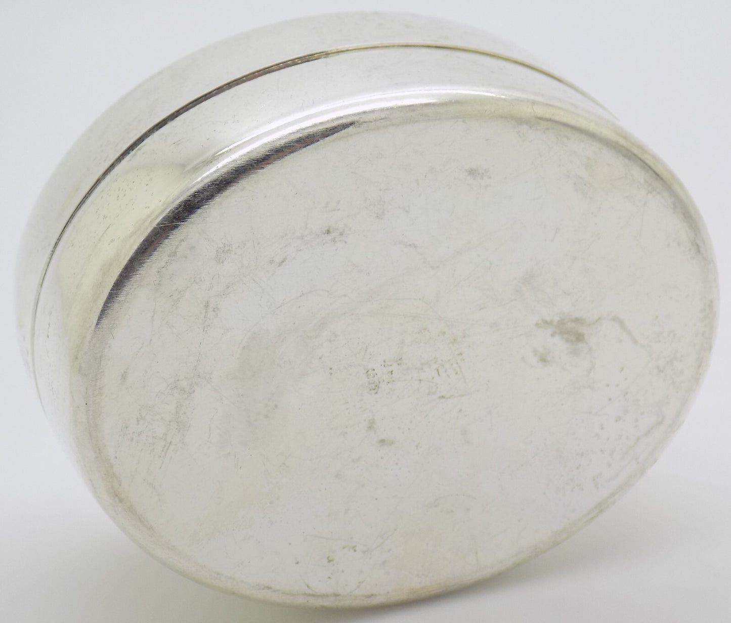 Vintage Italian Silver Oval Trinket Box Padova 1980s 1990s Handcrafted, 34 grams