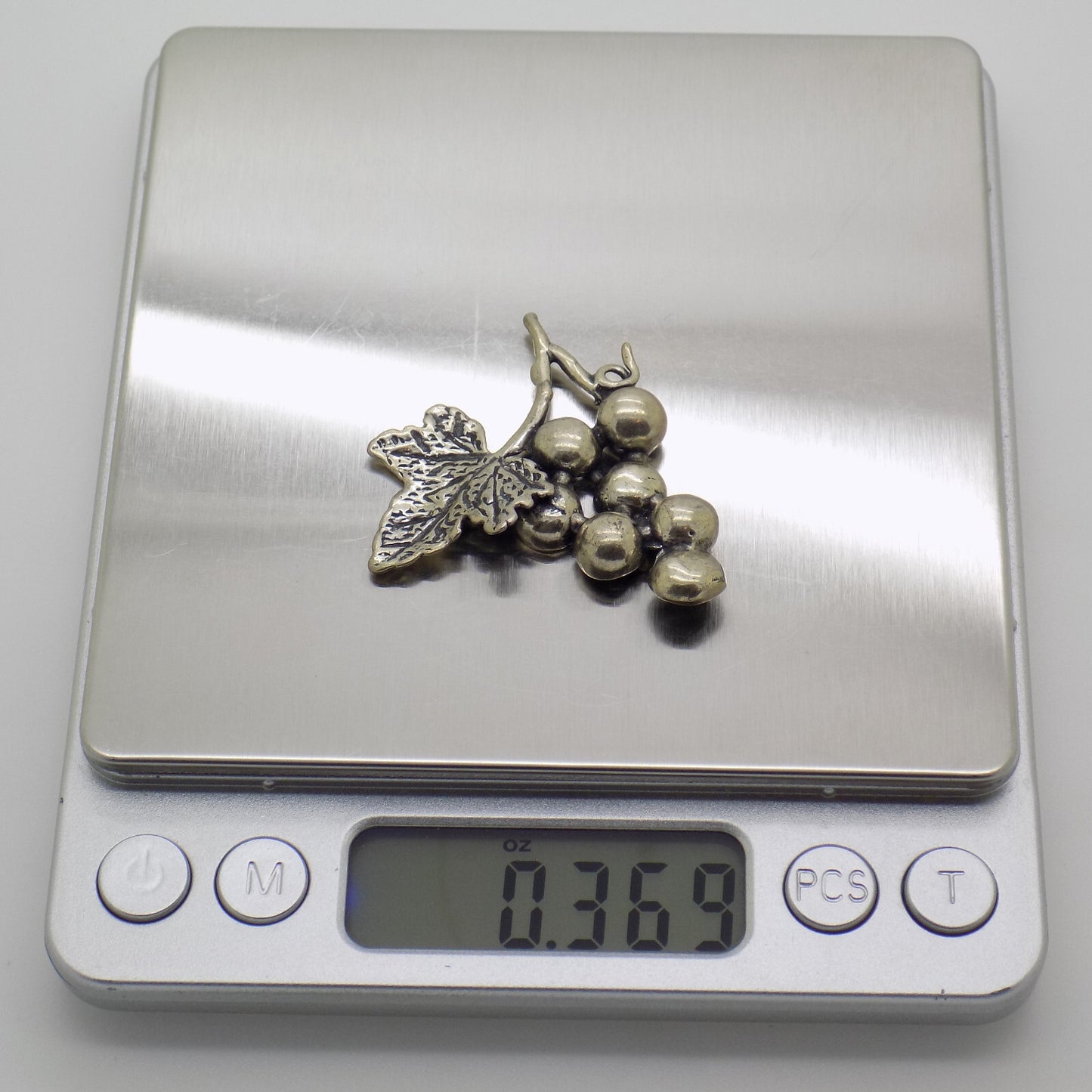 Vintage Italian Handmade Genuine Silver Grapes Flat Miniature Figurine