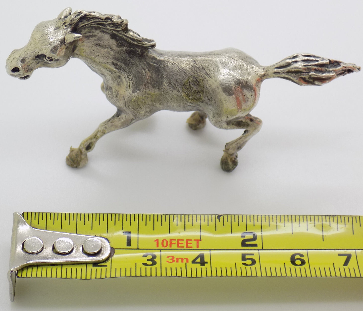 Vintage Italian Handmade Genuine Silver .800 Galloping Horse Figurine Miniature