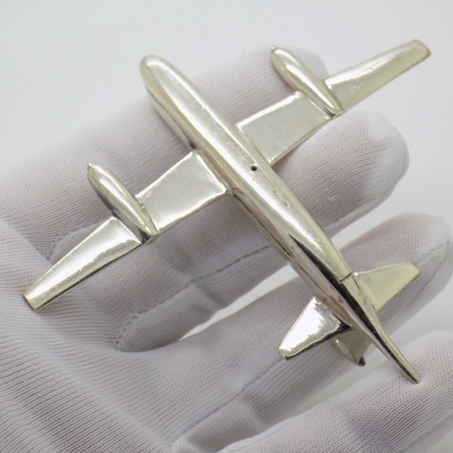 Vintage Italian Handmade Sterling Silver 925 LARGE Passenger Aircraft Airliner