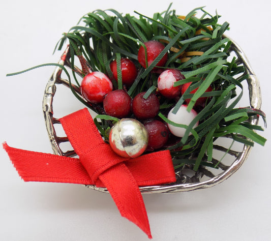 Vintage Italian Handmade Genuine Silver Christmas Decoration Dollhouse Miniature