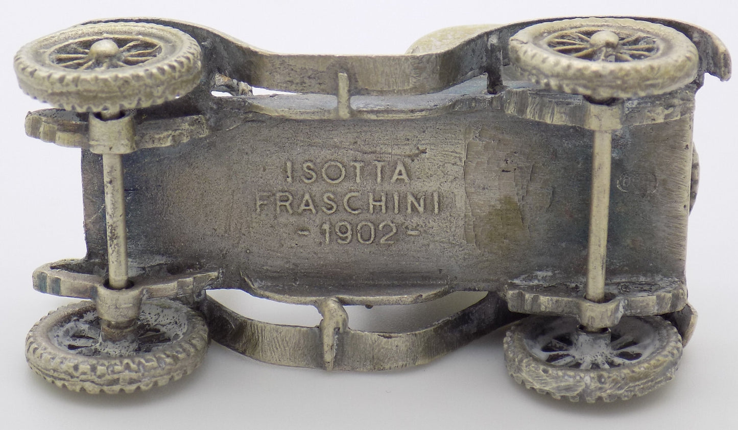 Vintage Italian Handmade Genuine Silver RARE Isotta Fraschini 1902 Car Figurine