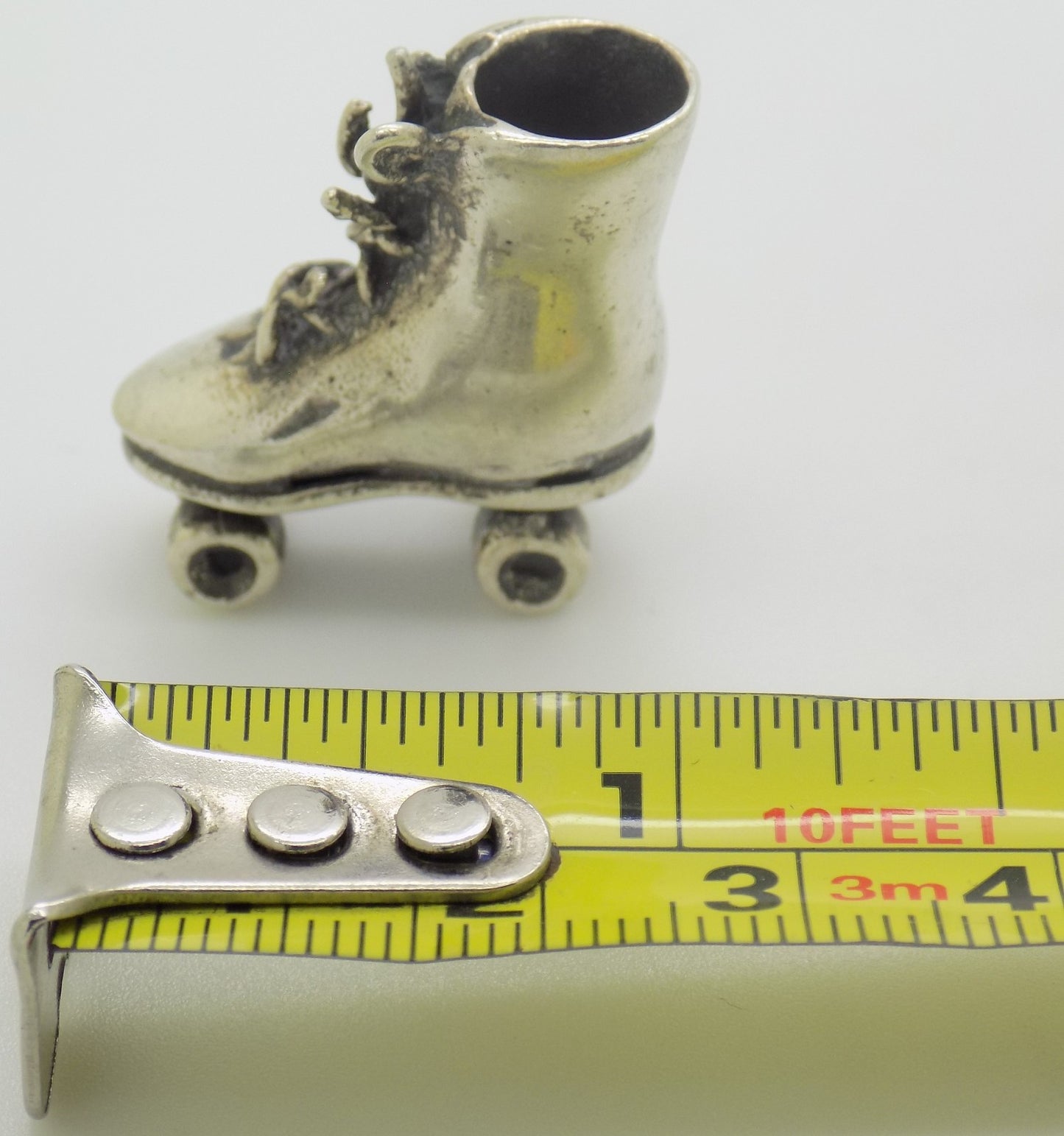 Vintage Italian 800 Silver Roller Skate Dollhouse Miniature Figurine Rare 1970s