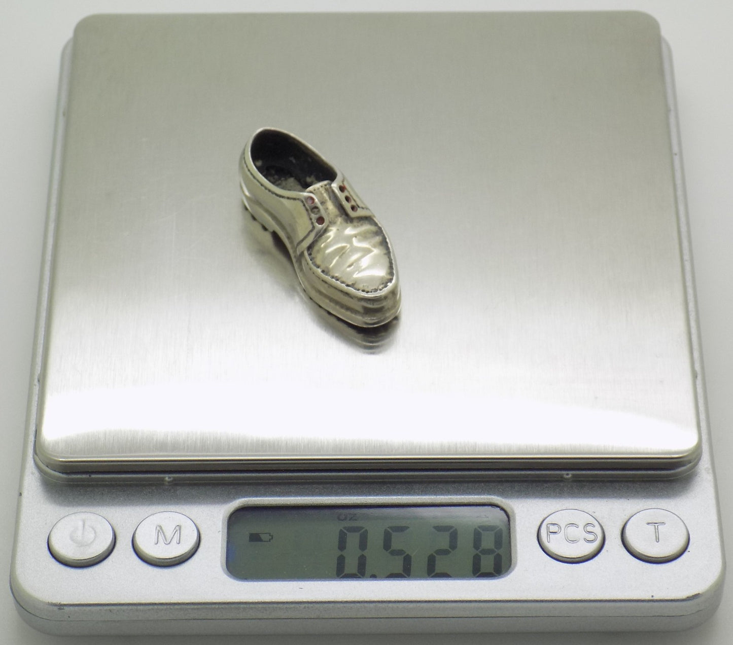 Vintage Italian Handmade Genuine Silver 800 Men’s Shoe Dollhouse Miniature