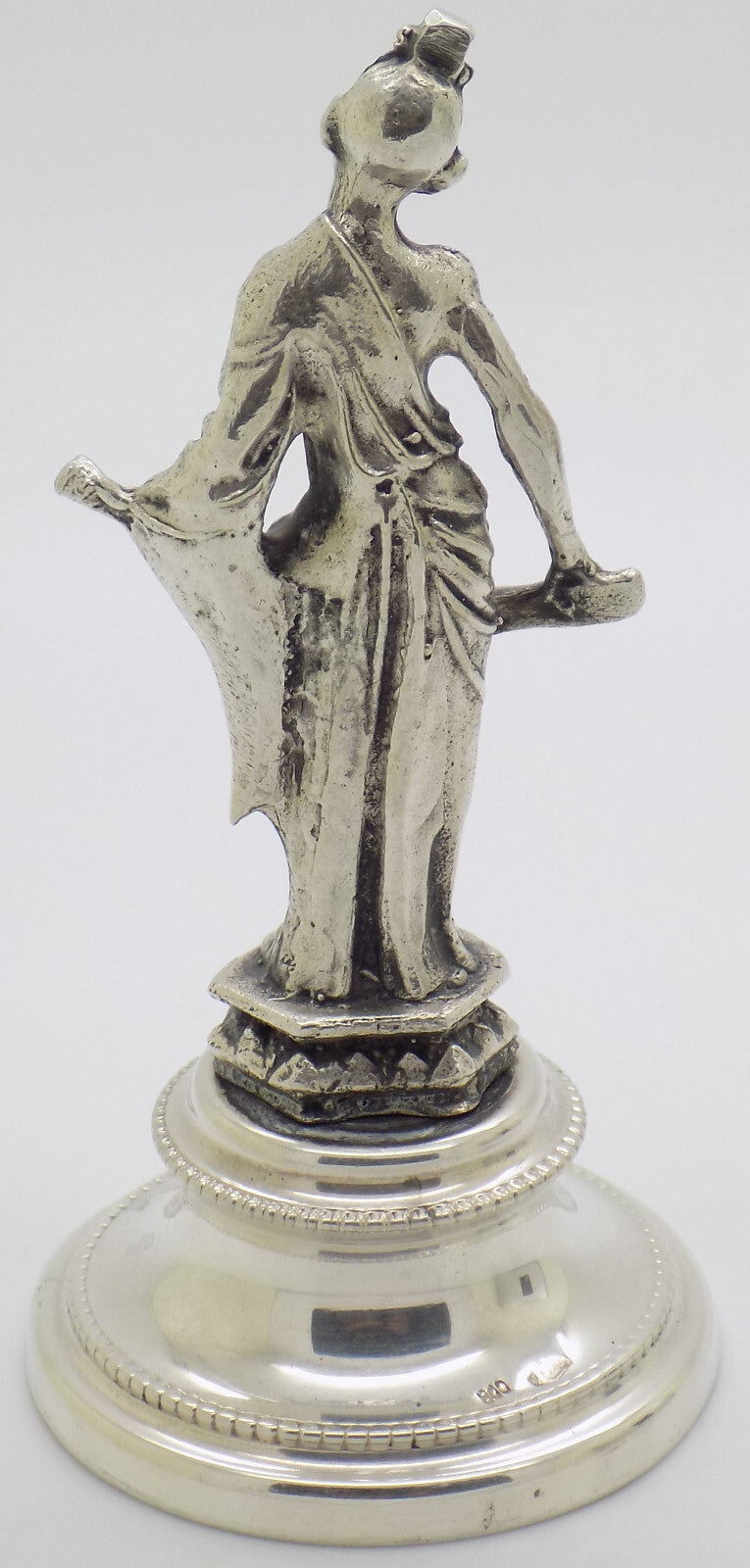 Vintage Italian Handmade Genuine Silver Sword-Wielding Chinese Immortal Figurine