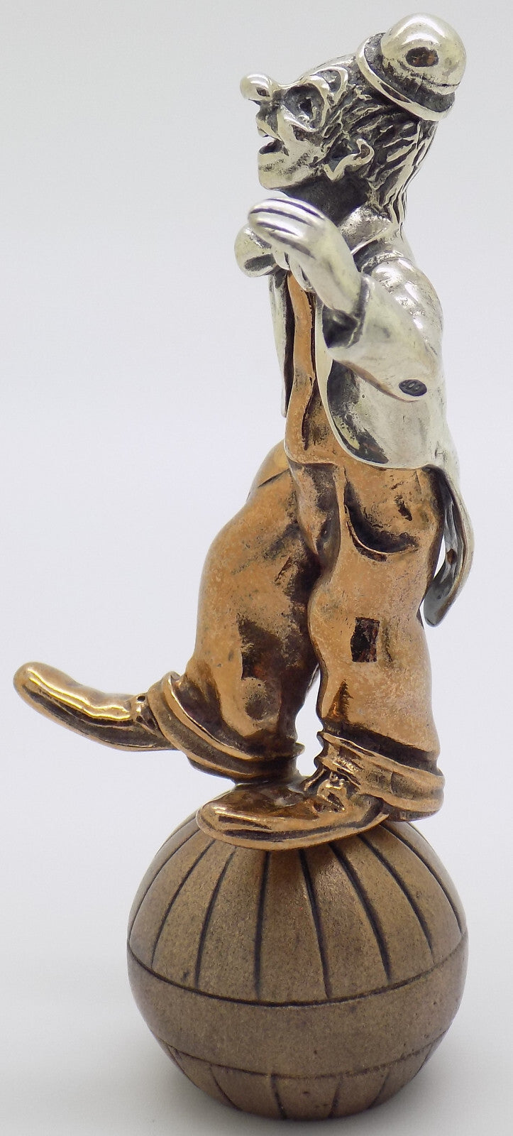 Vintage Italian Handmade Genuine Silver & Brass Balancing Clown Angini Figurine