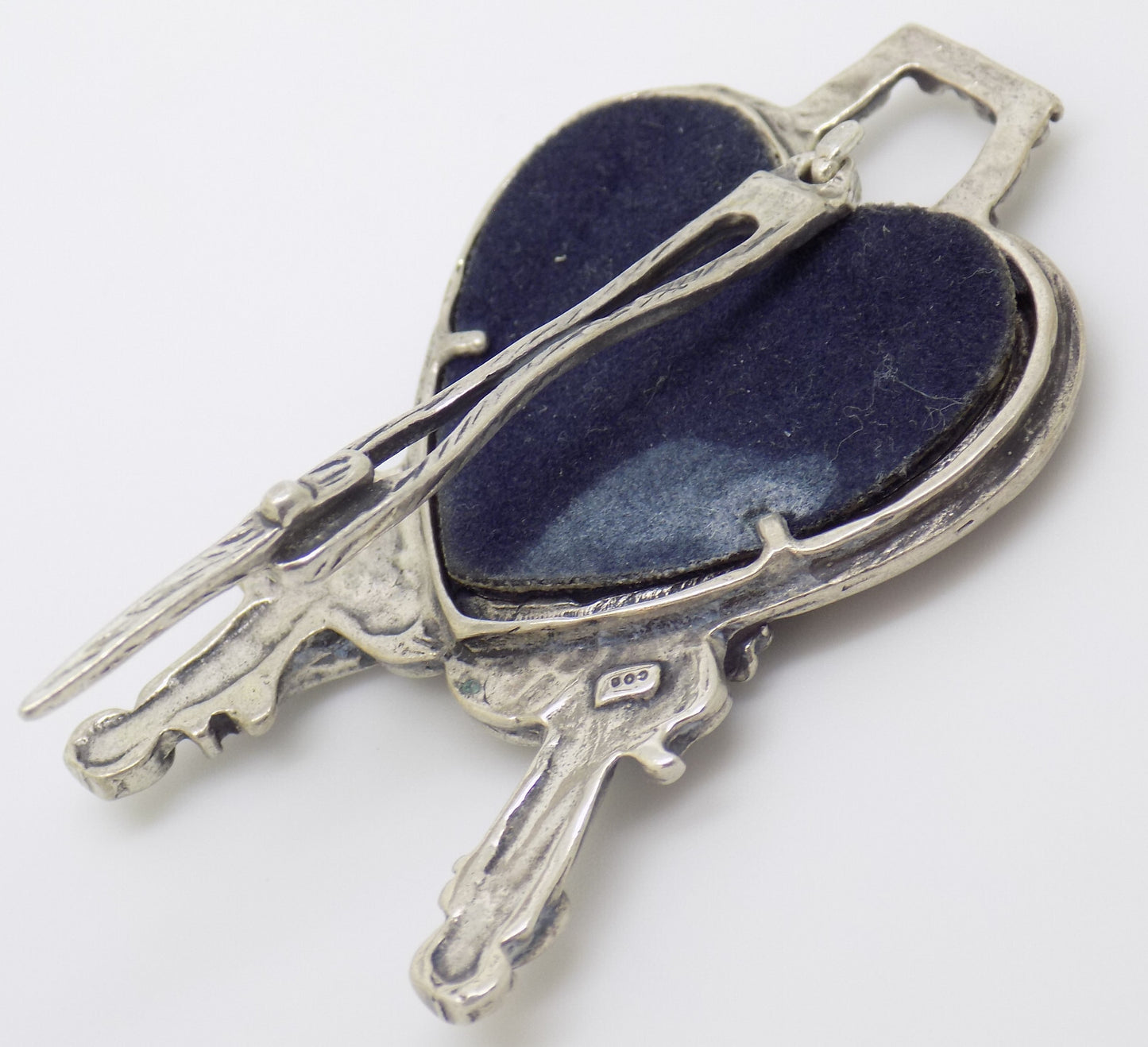 Vintage Italian Handmade Genuine Silver Heart Shaped Dollhouse Mini Frame