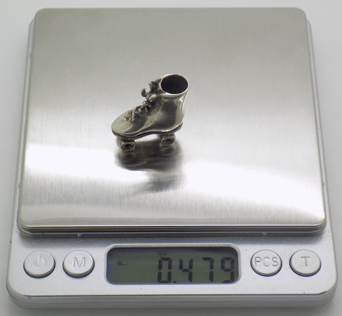 Vintage Italian 800 Silver Roller Skate Dollhouse Miniature Figurine Rare 1970s