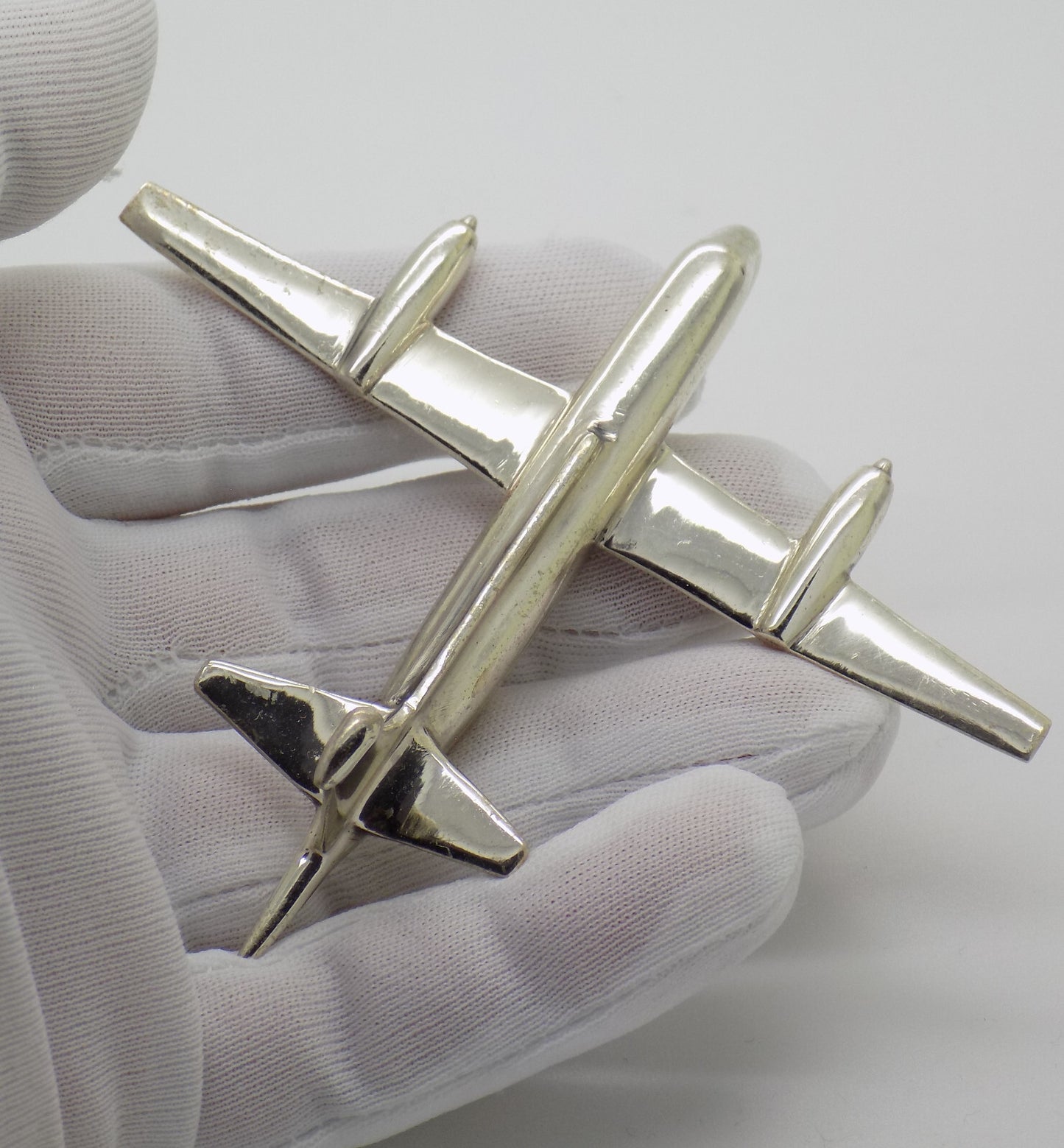 Vintage Italian Handmade Sterling Silver 925 LARGE Passenger Aircraft Airliner