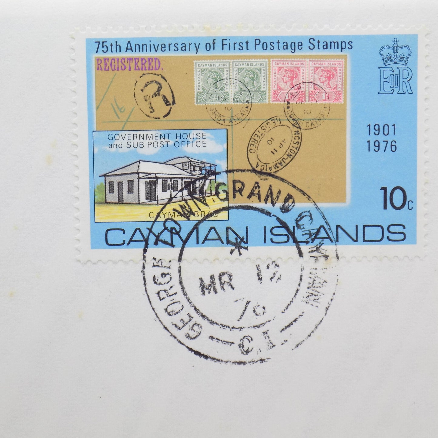 1976 Int'l Society of Postmasters Cayman Islands 1st Postage Stamps Silver Medal