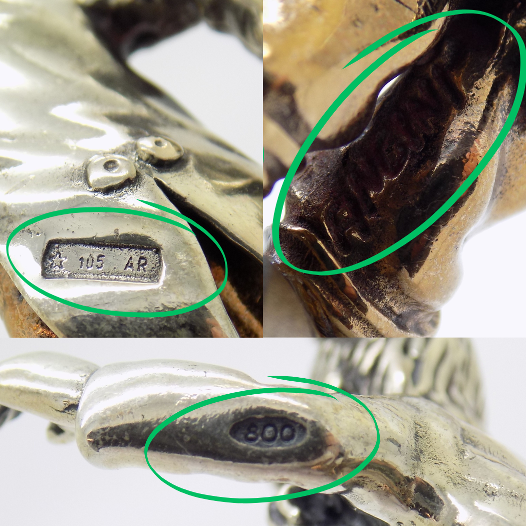 Vintage Italian Handmade Genuine Silver & Brass Balancing Clown Angini Figurine