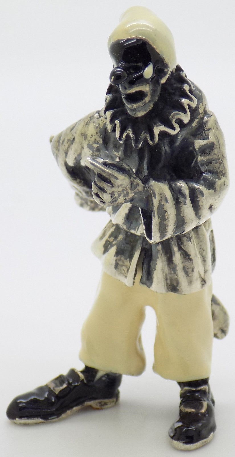 Vintage Italian Genuine Silver 800 Pulcinella Figurine Commedia dell'Arte Angini