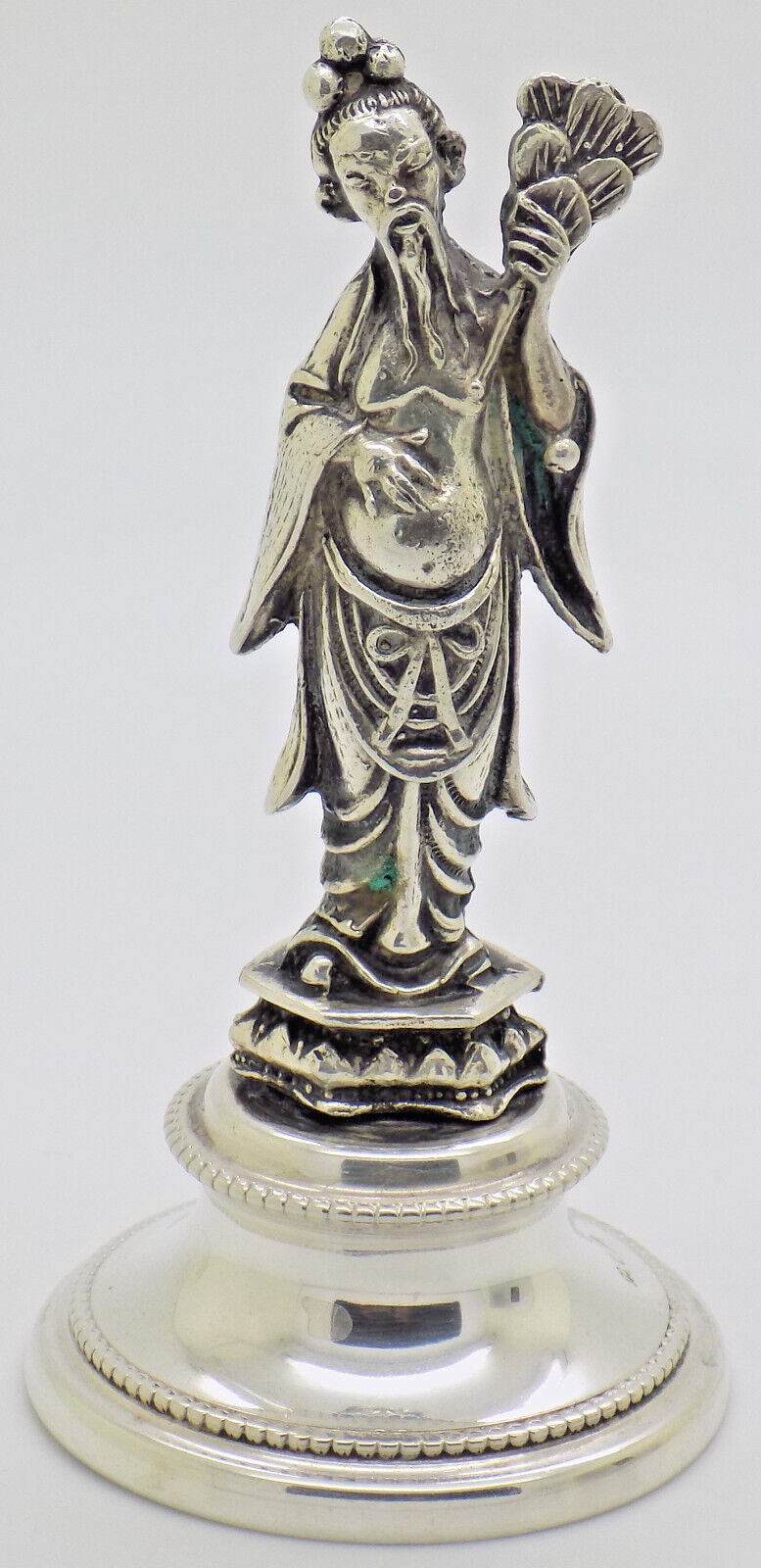 Vintage Italian Handmade Genuine Silver Chinese Sage Immortal Statue Figurine