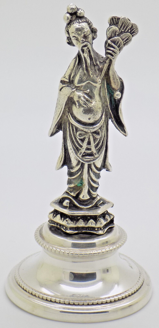 Vintage Italian Handmade Genuine Silver Chinese Sage Immortal Statue Figurine