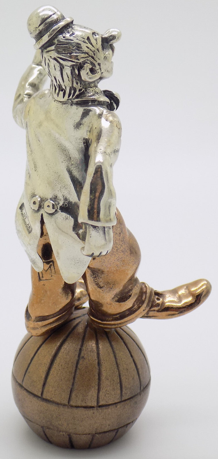 Vintage Italian Handmade Genuine Silver & Brass Balancing Clown Angini Figurine