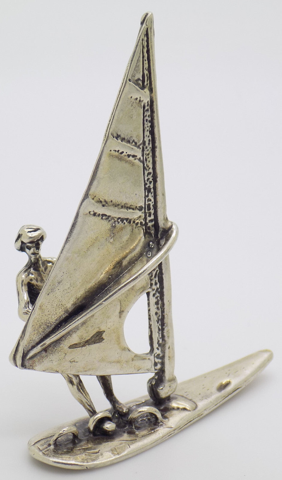 Vintage Italian 800 Silver Windsurfer Miniature Figurine Bari Italy 1980s
