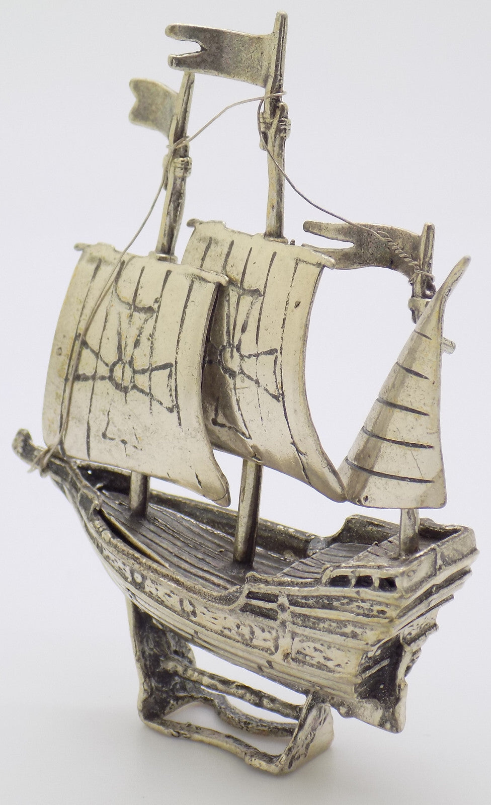 Vintage Italian Handmade Genuine Silver Galleon Ship 800 LARGE Detailed Figurine