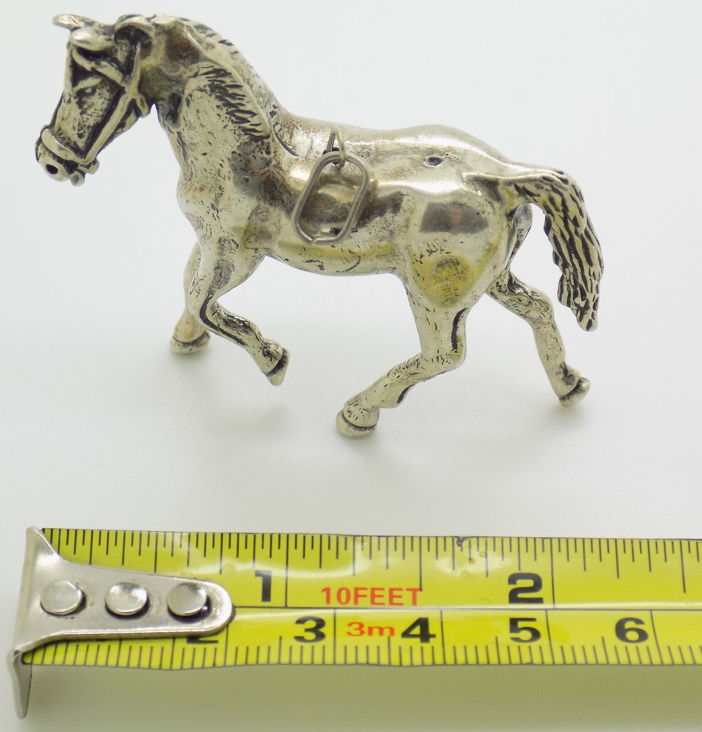 Large Vintage Italian Sterling Silver Horse Pendant Figurine 925 Udine 1970s