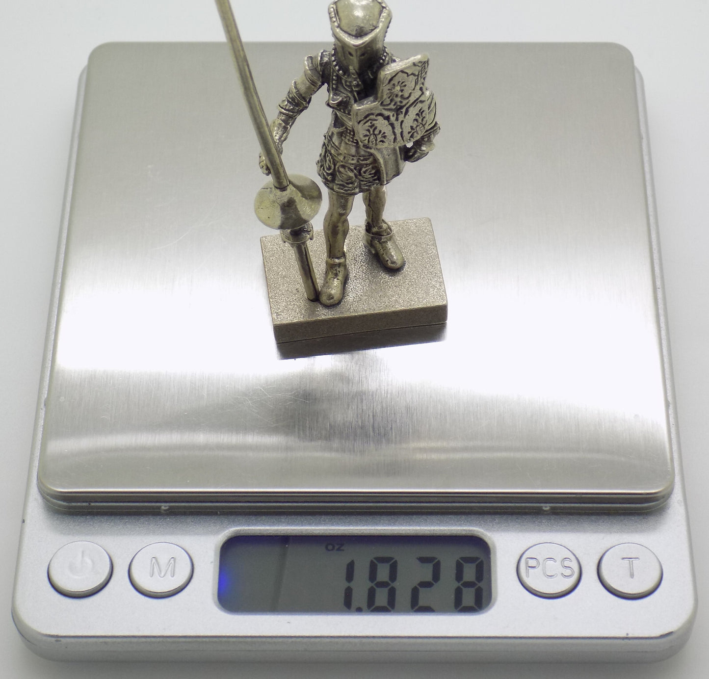 Vintage Italian Handmade Genuine Silver Rare Medieval Knight UNO-A-ERRE Figurine