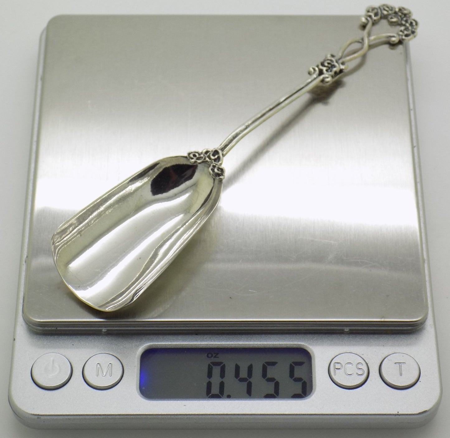 Vintage Italian Silver 800 Sugar Spoon Flower Design Gemini Arezzo Tuscany