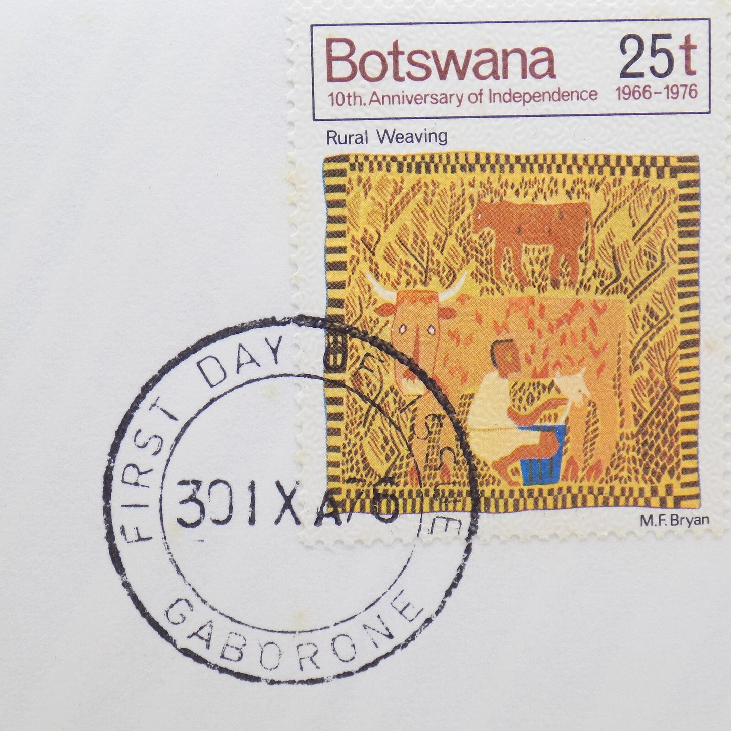 1976 Int'l Society of Postmasters 10th Ann. Republic of Botswana Silver Medal