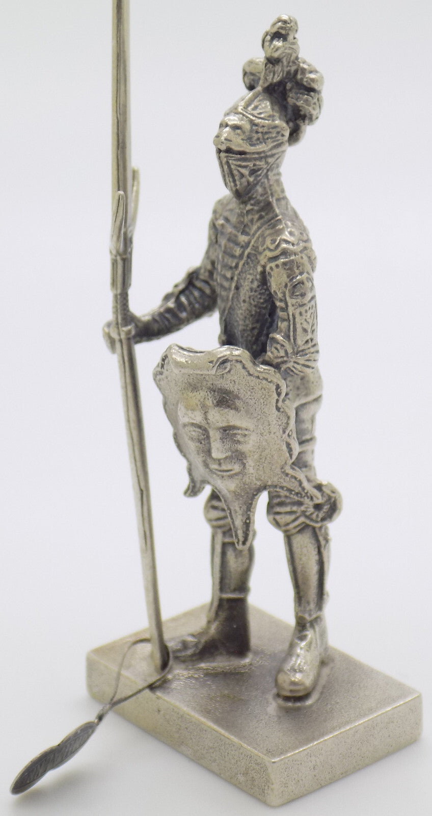 Vintage Italian Handmade Genuine Silver Shield & Halberd Knight Rare UNO-A-ERRE