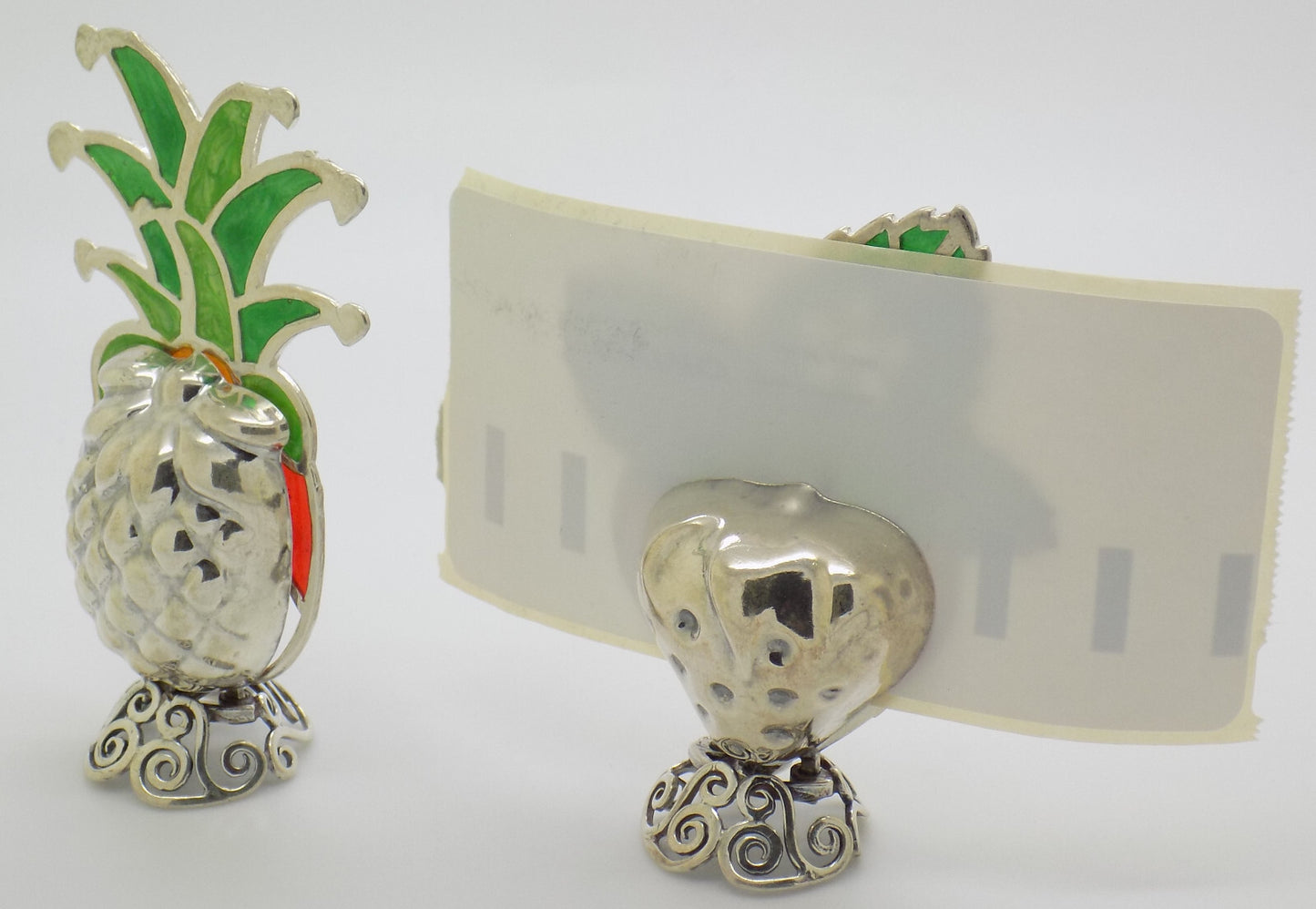 Vintage Italian Handmade Sterling Silver 925 Table Place Fruit Card Holders