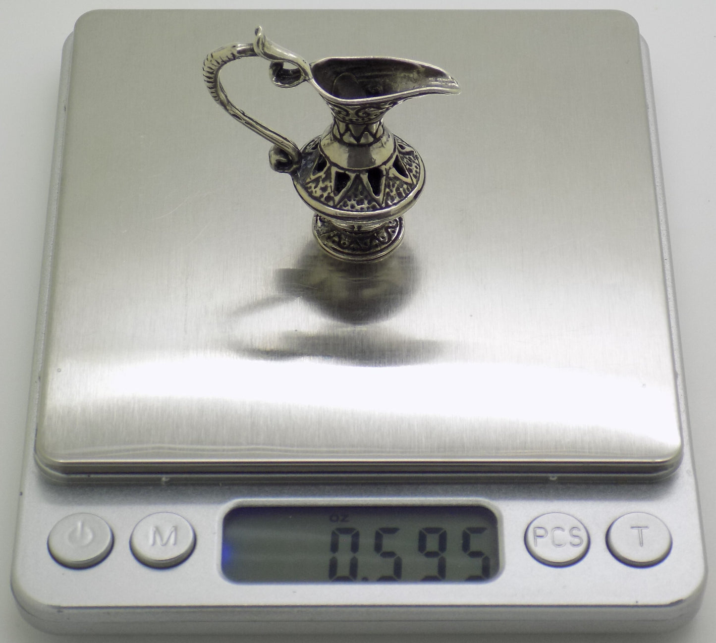 Vintage Italian Handmade Genuine Silver Elixir Bottle Carafe Dollhouse Miniature