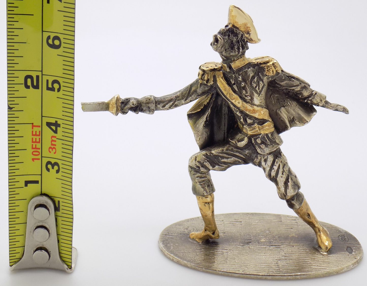 Vintage Italian Handmade Genuine Silver and Brass Commedia dell'Arte Figurine