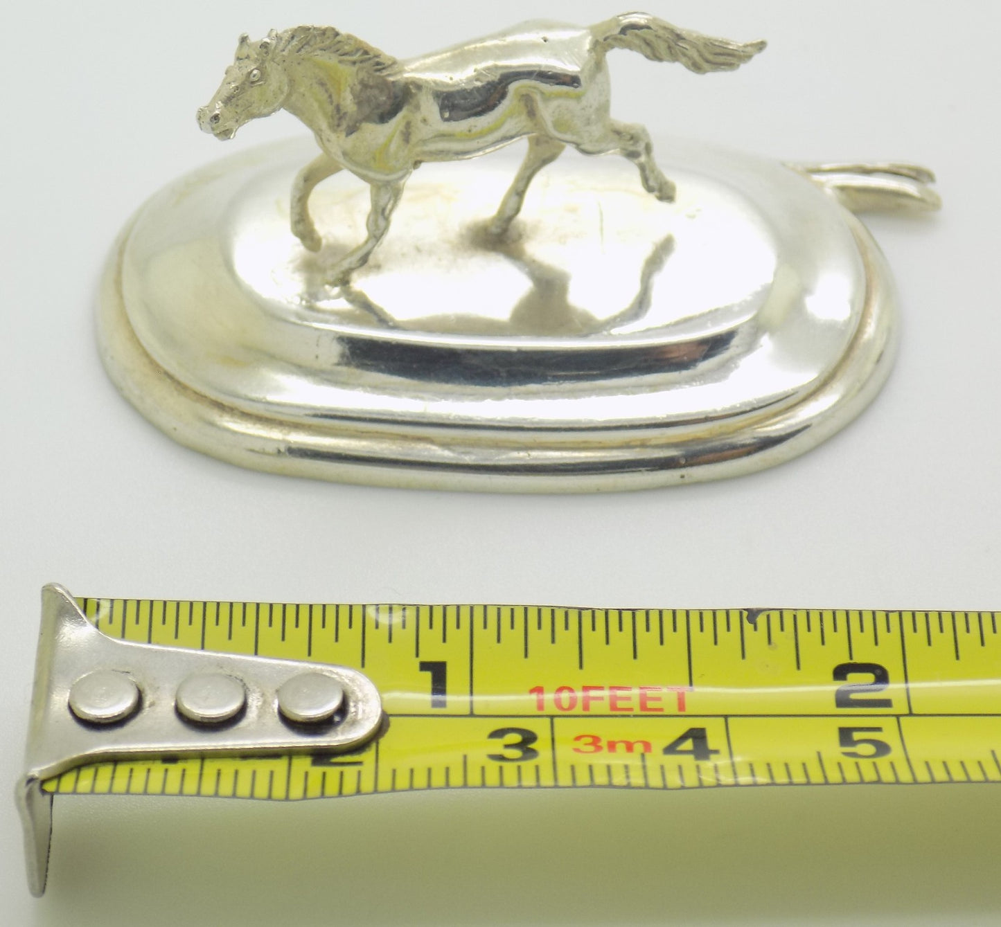 Vintage Italian Handmade Genuine Silver Horse Place Card Holder Florence Tuscany