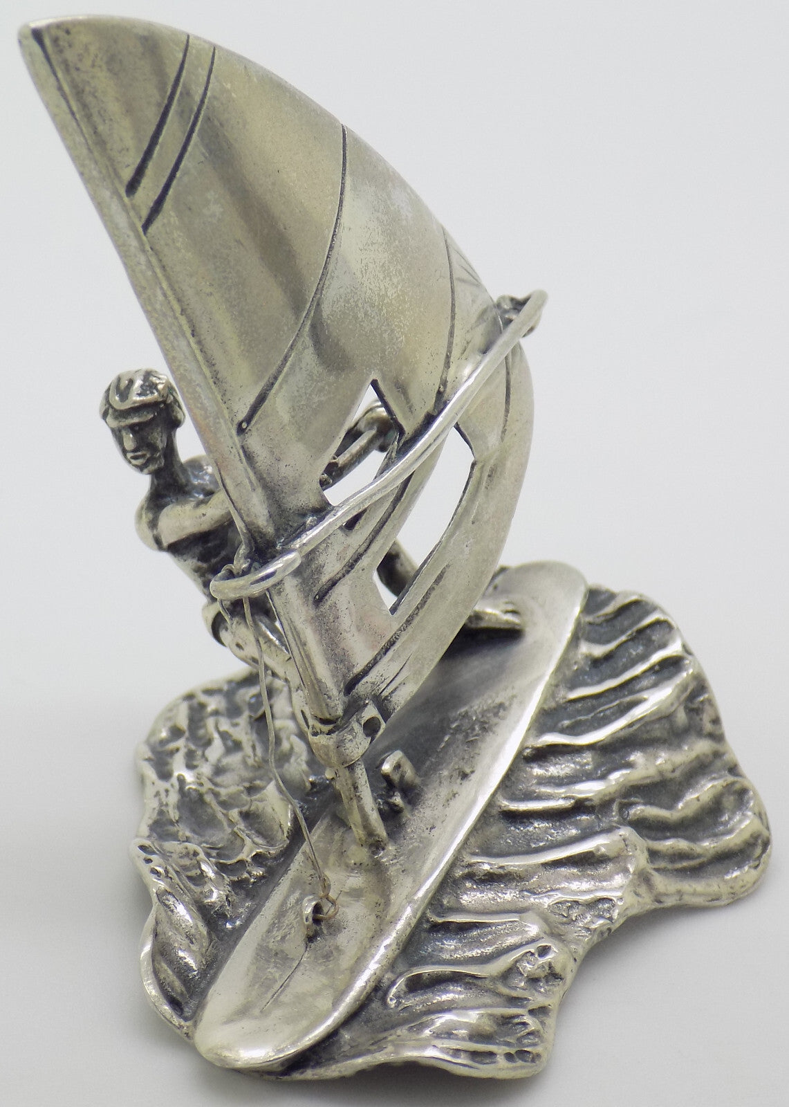 Vintage Italian Handmade Sterling Silver 925 Windsurf & Wave Detailed Figurine