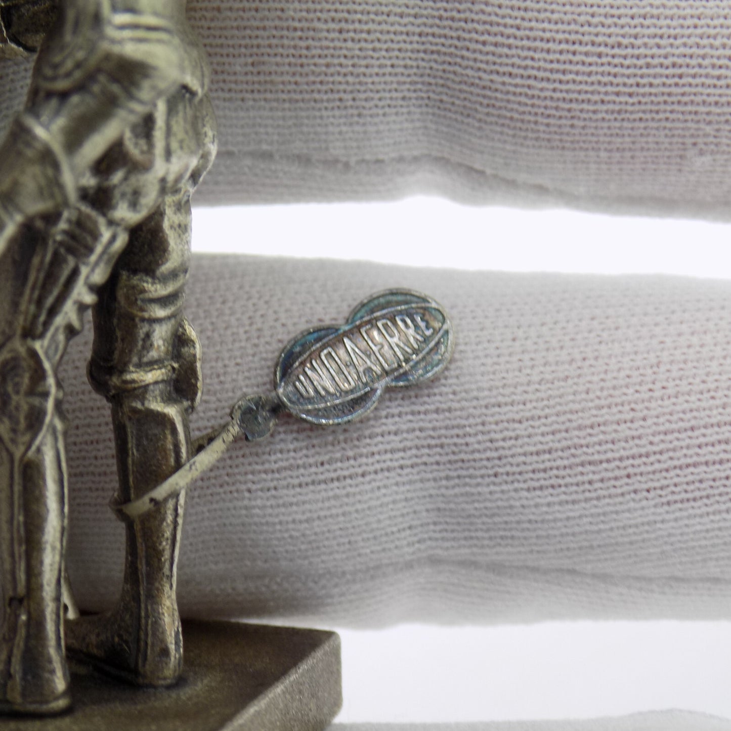 Vintage Italian Handmade Genuine Silver UNO-A-ERRE Knight Rare LARGE Figurine