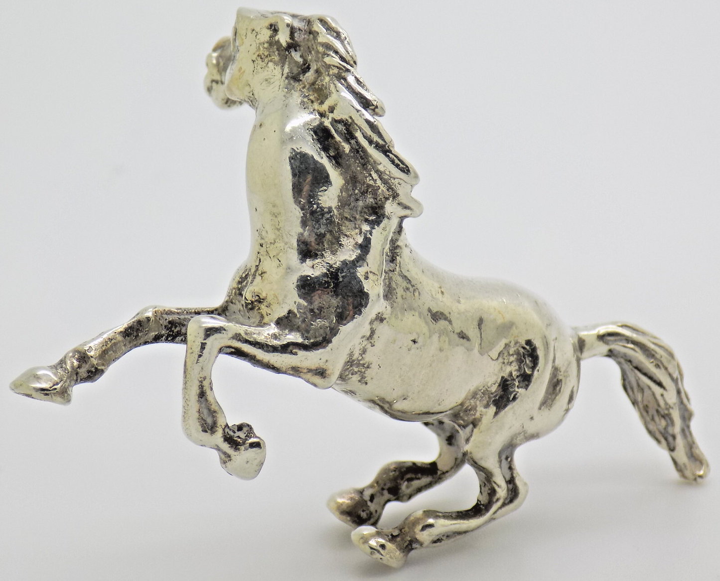 Vintage Italian Handmade Genuine Silver .800 Rearing Rampant Horse Figurine