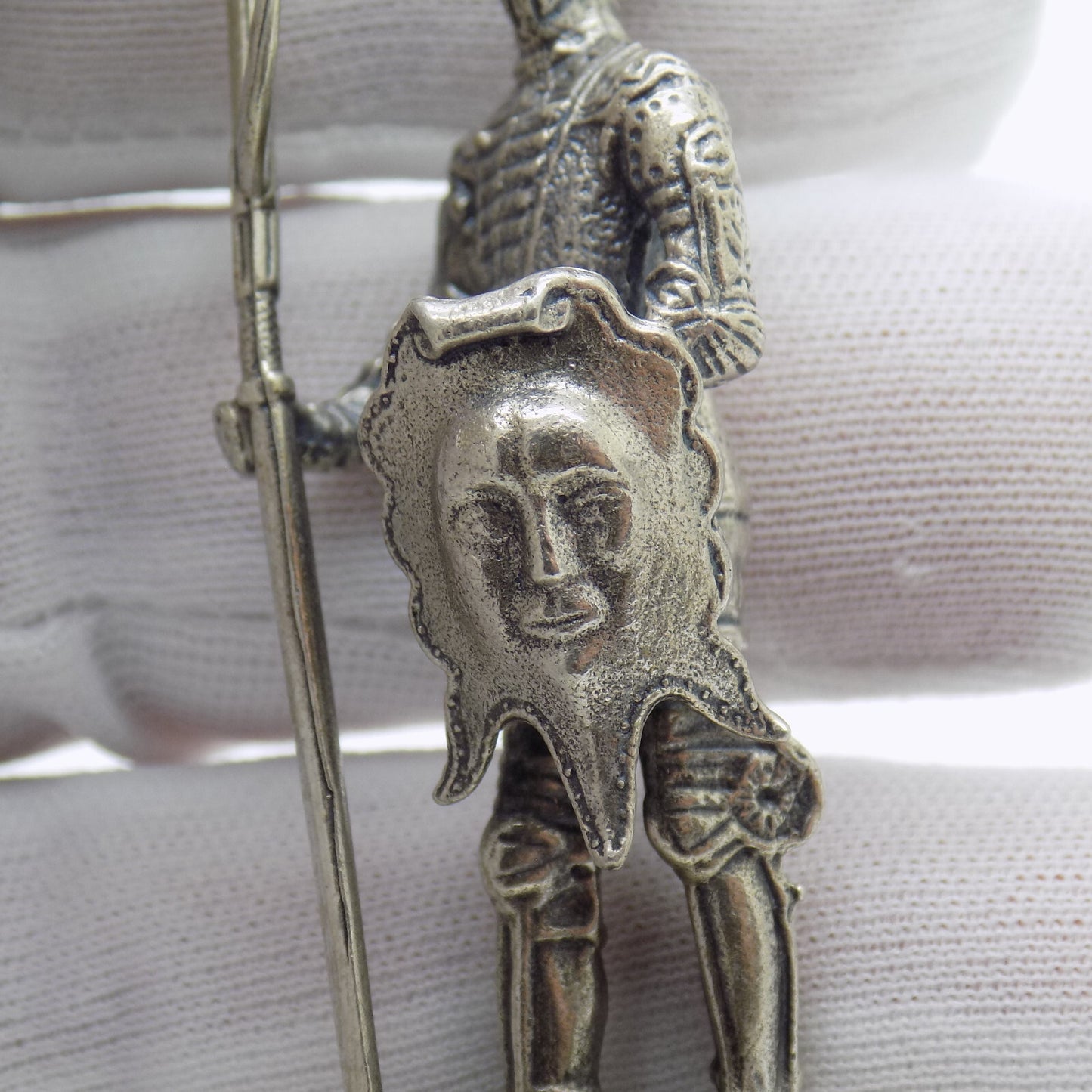 Vintage Italian Handmade Genuine Silver Shield & Halberd Knight Rare UNO-A-ERRE