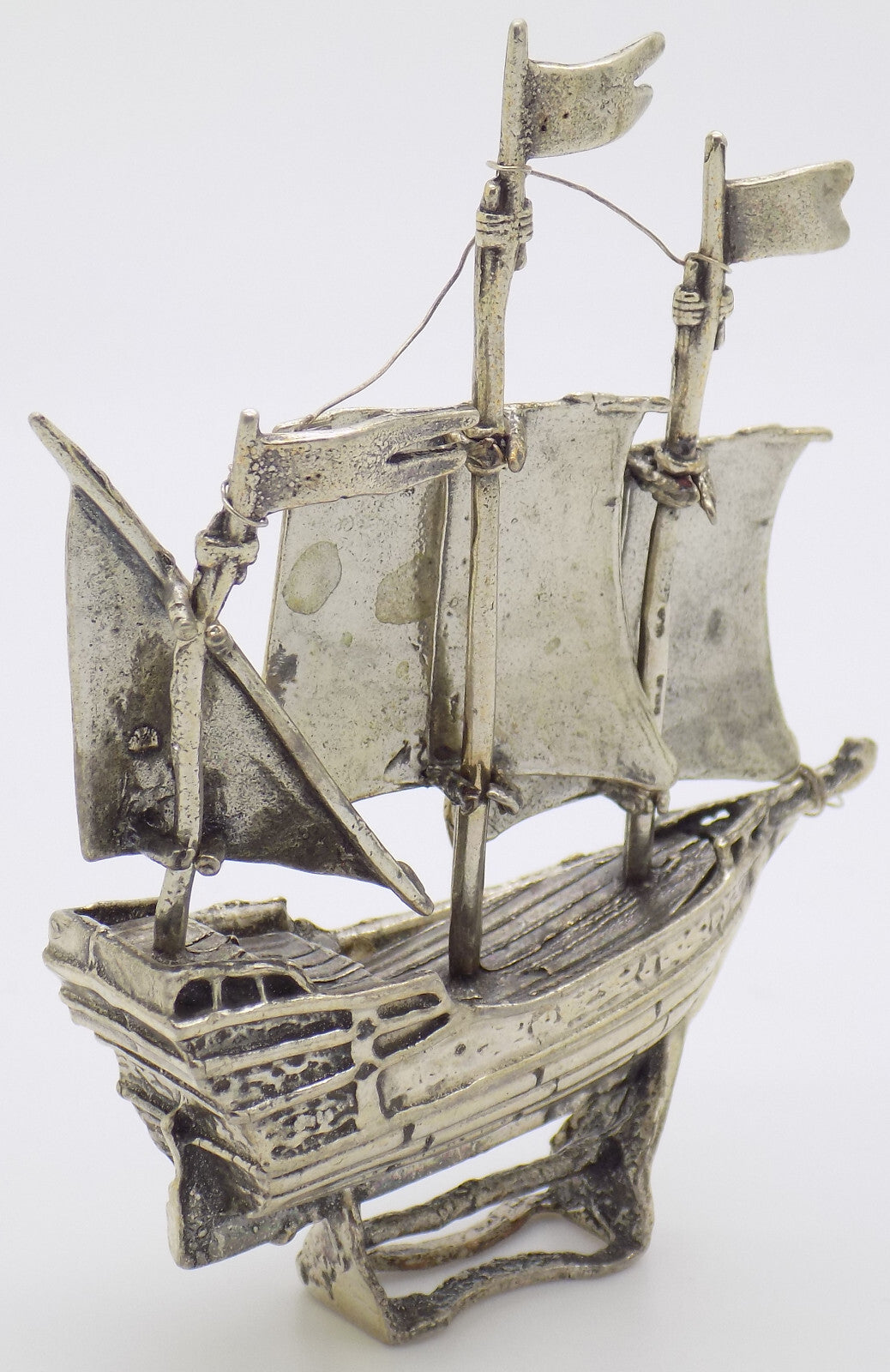 Vintage Italian Handmade Genuine Silver Galleon Ship 800 LARGE Detailed Figurine
