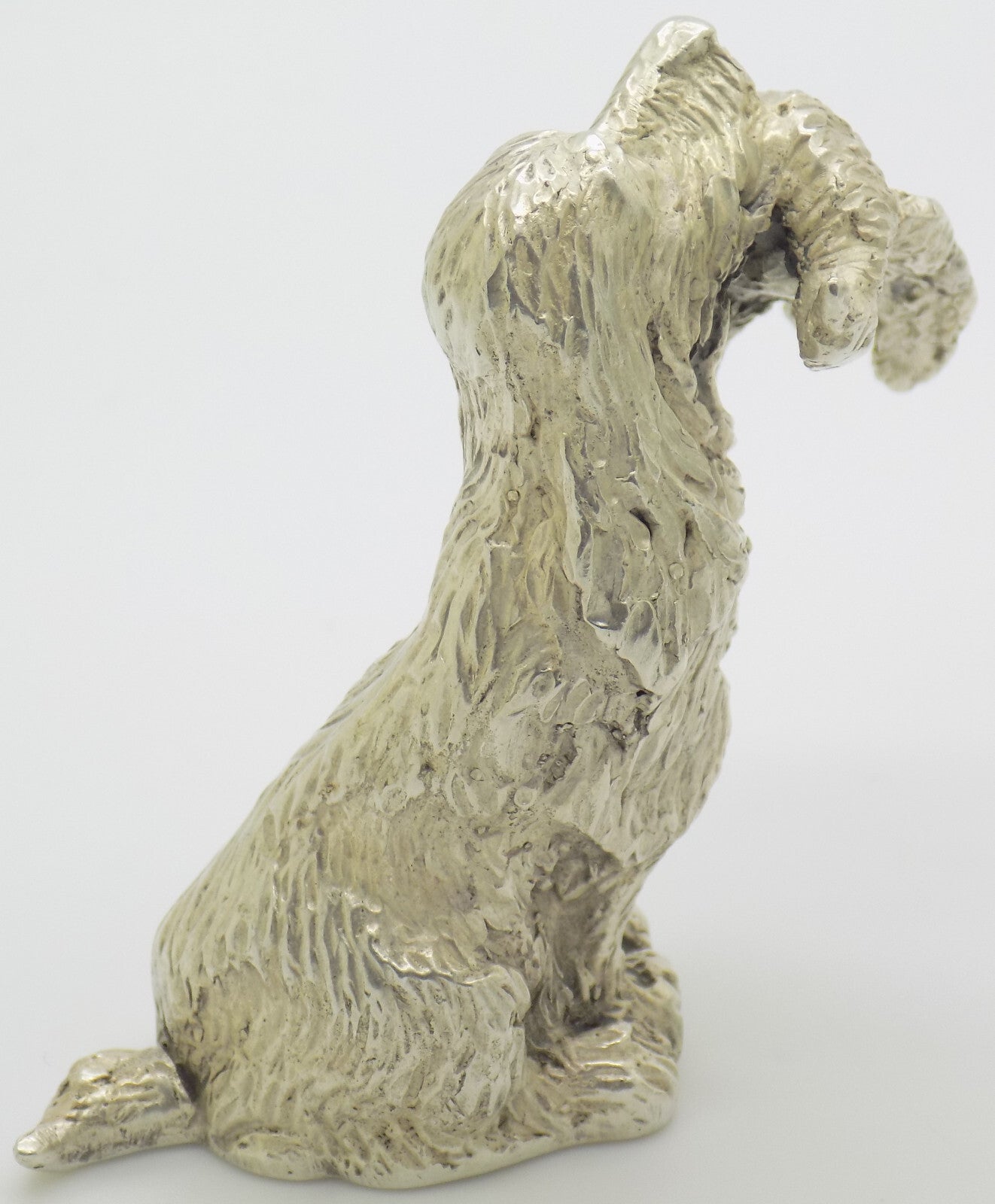 Large Vintage Italian Silver Hunting Spaniel Dog Figurine 800 Handmade Florence