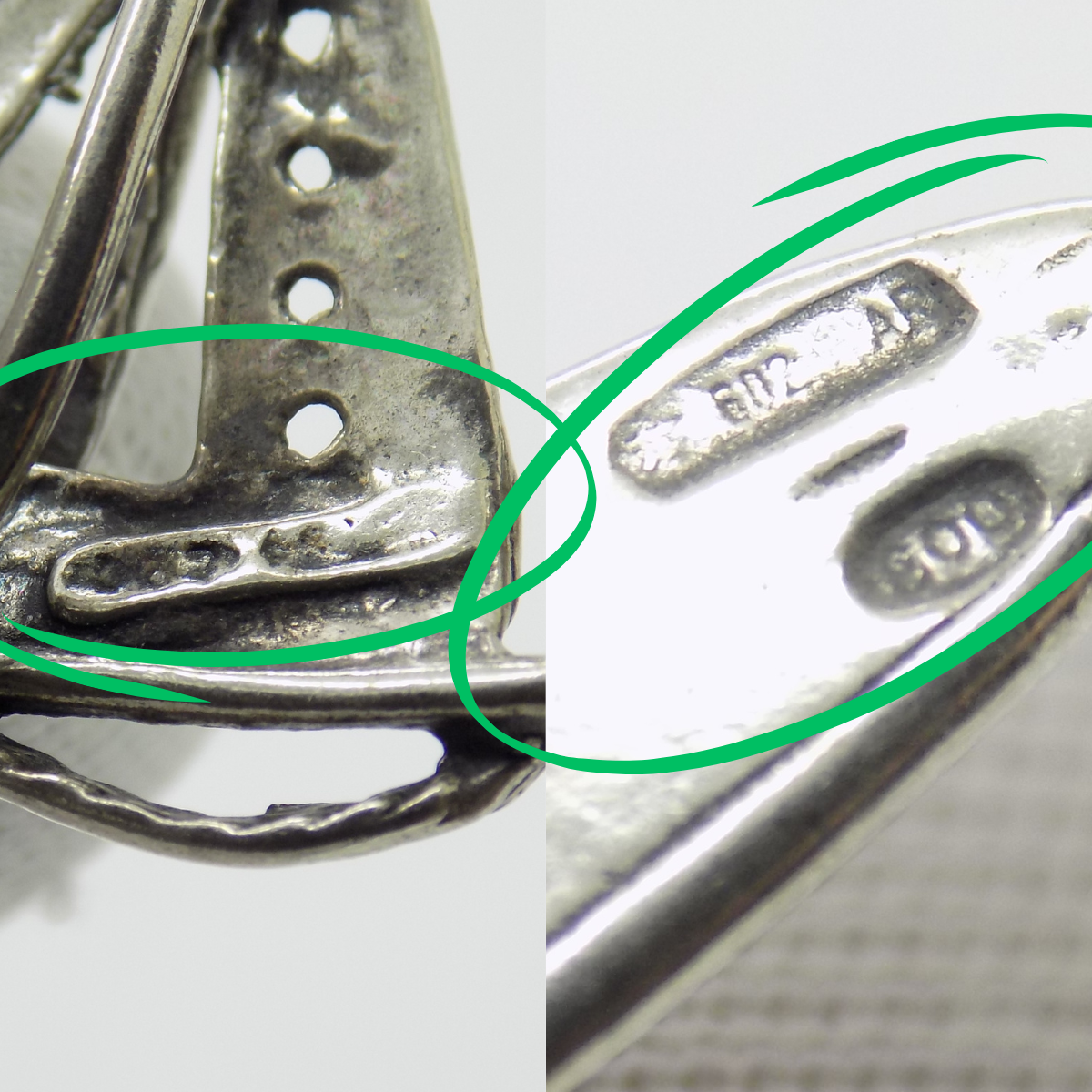 2 x Vintage Italian Handmade Genuine Silver 800 Windsurfs Miniature from Arezzo