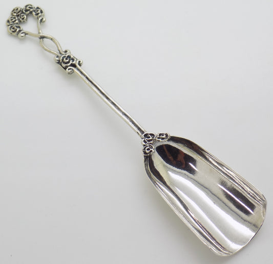 Vintage Italian Silver 800 Sugar Spoon Flower Design Gemini Arezzo Tuscany